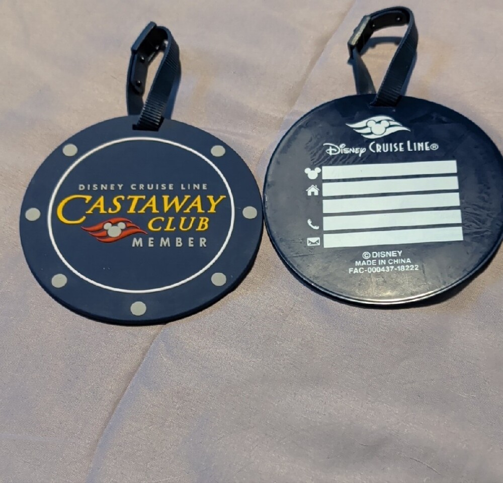 Disney Castaway Club Luggage Tags - Navy Blue & Yellow